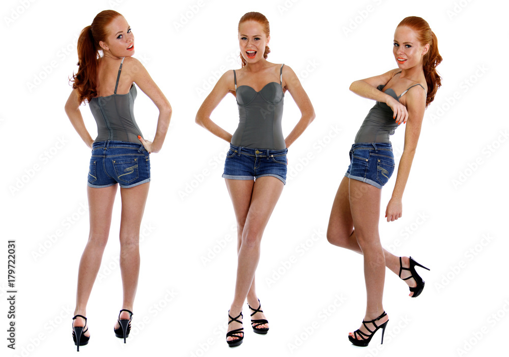 Collage three sexy women in blue jeans Collage three sexy women in blue jeans