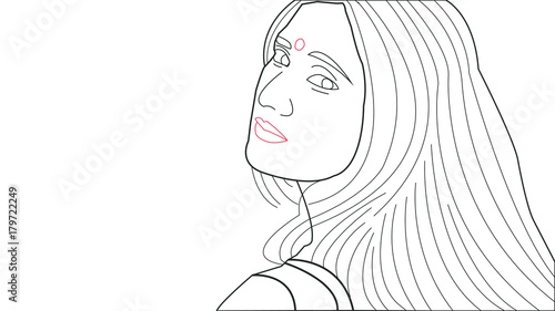 beautiful young woman Face Retro Vector illustration