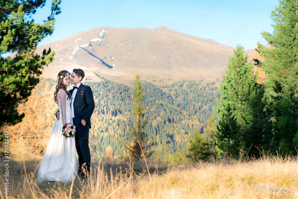 Glückliches Brautpaar bei der Hochzeit Glückliches Brautpaar bei der Hochzeit