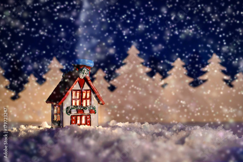 Wallpaper Mural Christmas fairy-tale picture of a winter house Torontodigital.ca