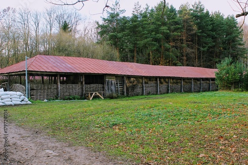 Wooden hut in the estate of Count Leo Tolstoy in Yasnaya Polyana in October 2017.