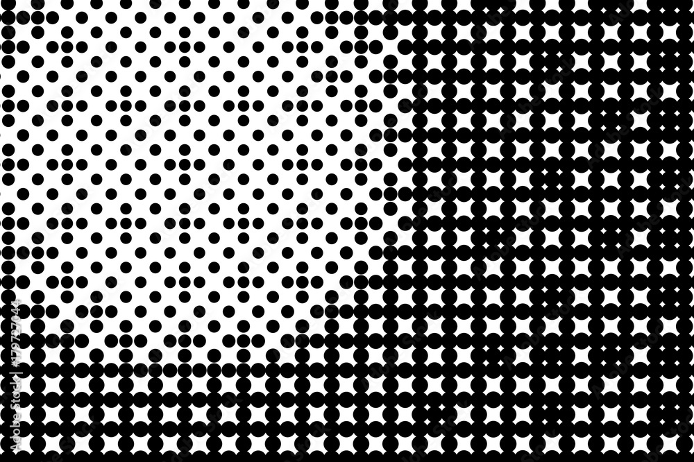 Abstract monochrome halftone pattern. Dotted backdrop with circles, dots, point. Design element Black and white color