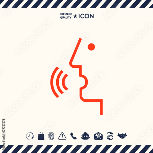 Voice control, person talking - icon