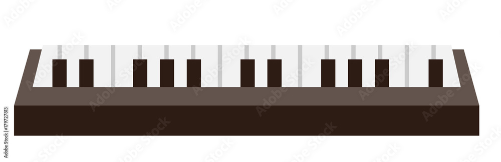 Piano keyboard vector cartoon illustration isolated on white background.