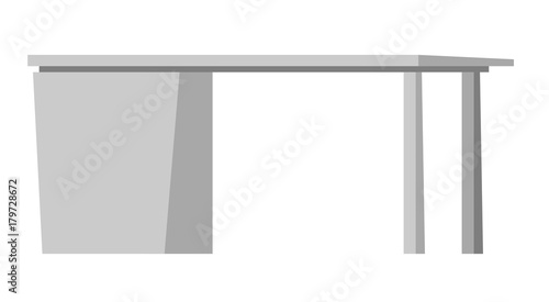 Office desk with drawers vector cartoon illustration isolated on white background
