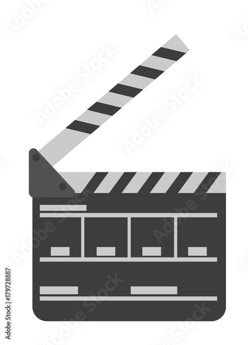 Foto Movie clapper board vector cartoon illustration isolated on white background