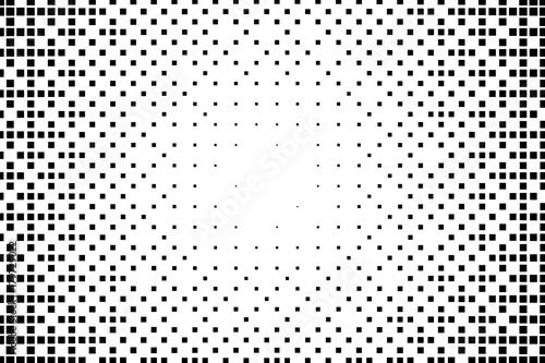 Halftone background. Abstract geometric pattern with small squares. Design element lack and white color Vector illustration