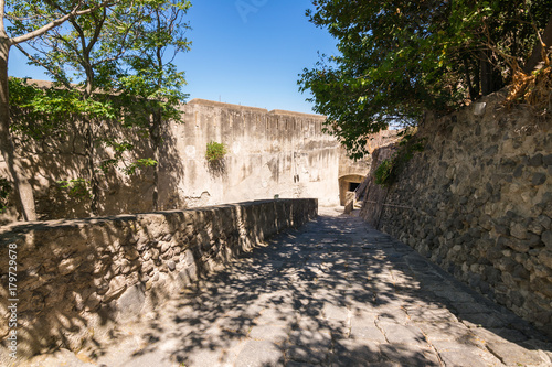 A summer day visiting Aragonese Castle and looking toward Capri and Vesuvi Ischia Ponte, Ischia, Phlegrean Islands, Tyrrhenian Sea, Italy, South Europe photo