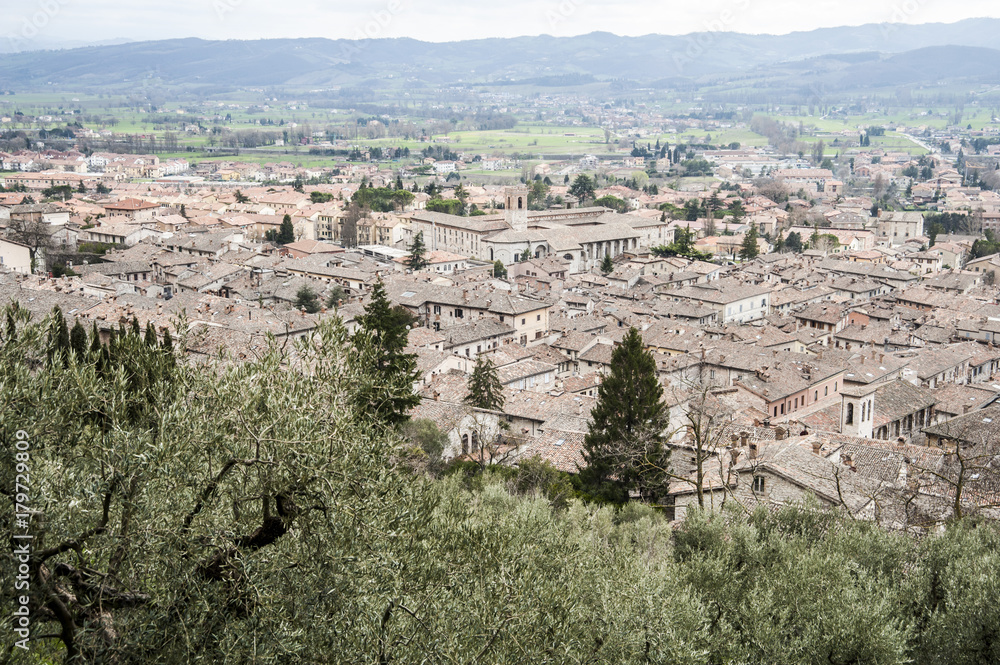 Gubbio, Perugia, Italy -   Panorama of the village