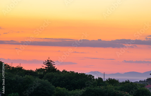 Sunset at Casamicciola Terme  Ischia  Phlegrean Islands  Tyrrhenian Sea  Italy  South Europe