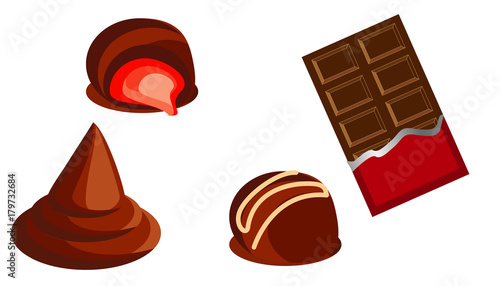 sweet chocolate sweets and chocolate bars