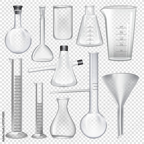 Laboratory glassware instruments. Equipment for chemical lab