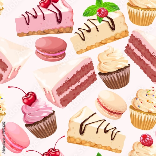 Seamless pattern with sweets
