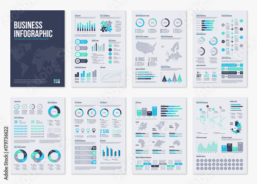 Infographic vector brochure elements for business illustration in modern style. photo