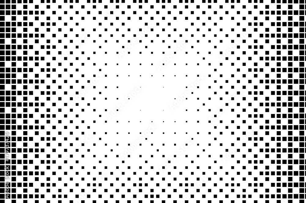 Halftone background. Abstract geometric pattern with small squares. Design element  lack and white color Vector illustration