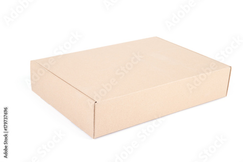 Cardboard box isolated on white © Pakhnyushchyy
