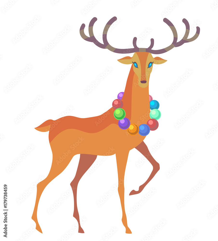 Reindeer Christmas icon. Moving deer Reindeer Christmas icon. Moving deer