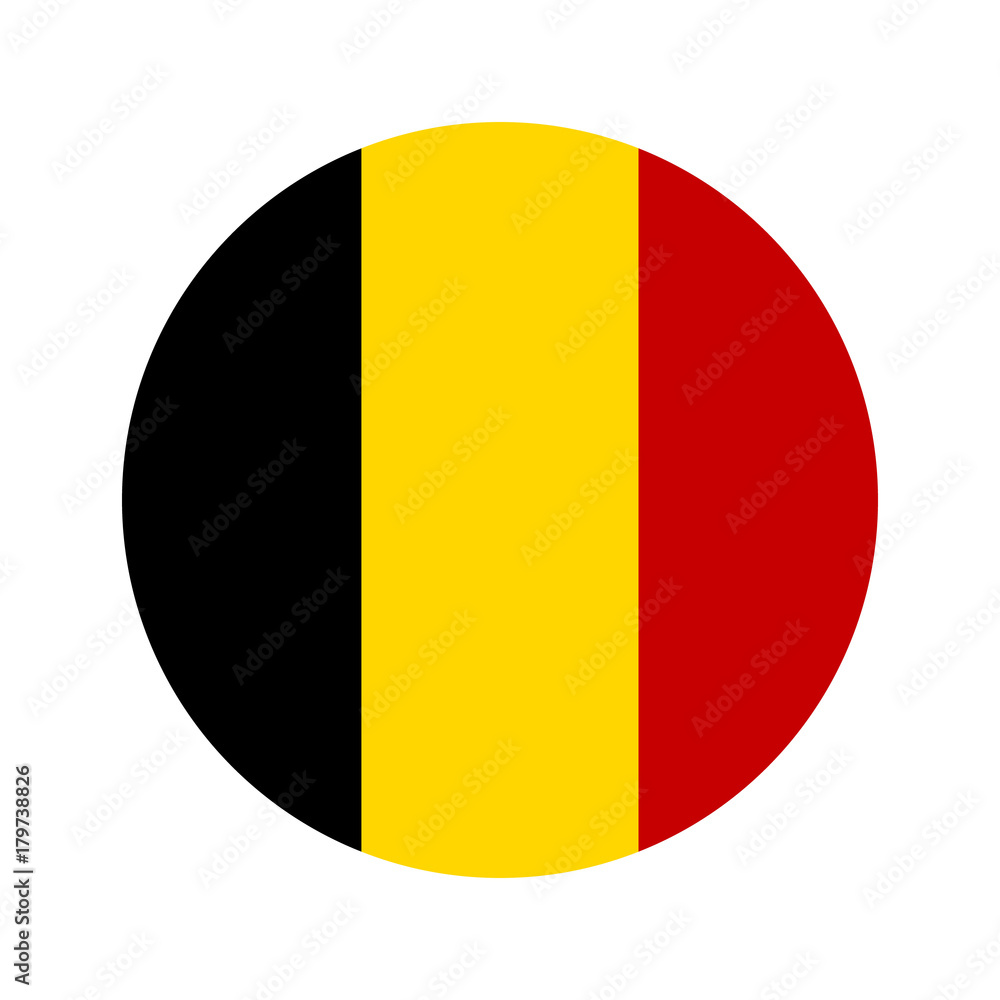 Circular world Flag belgium
