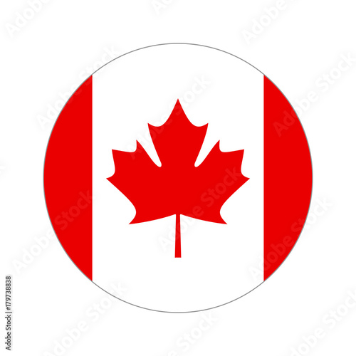 Circular world Flag canada