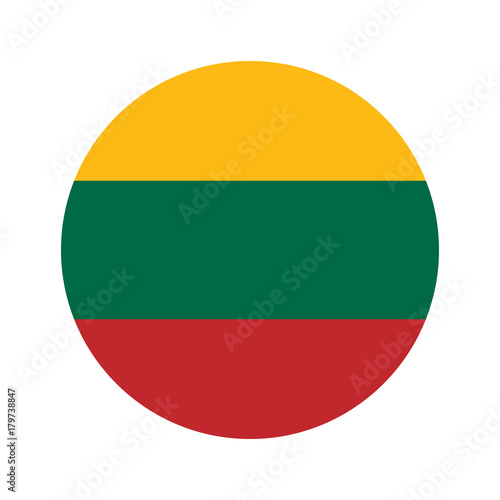 Circular world Flag lithuania