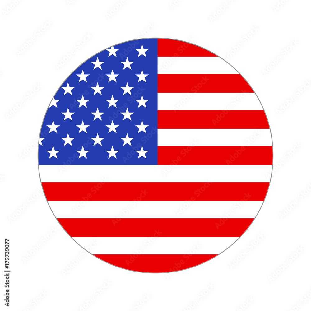Circular world Flag USA Circular world Flag USA