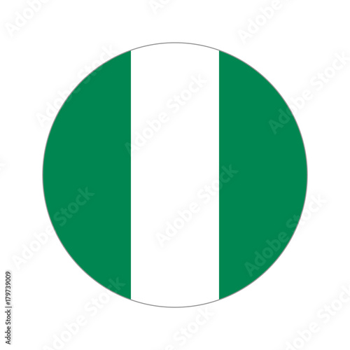 Circular world Flag nigeria