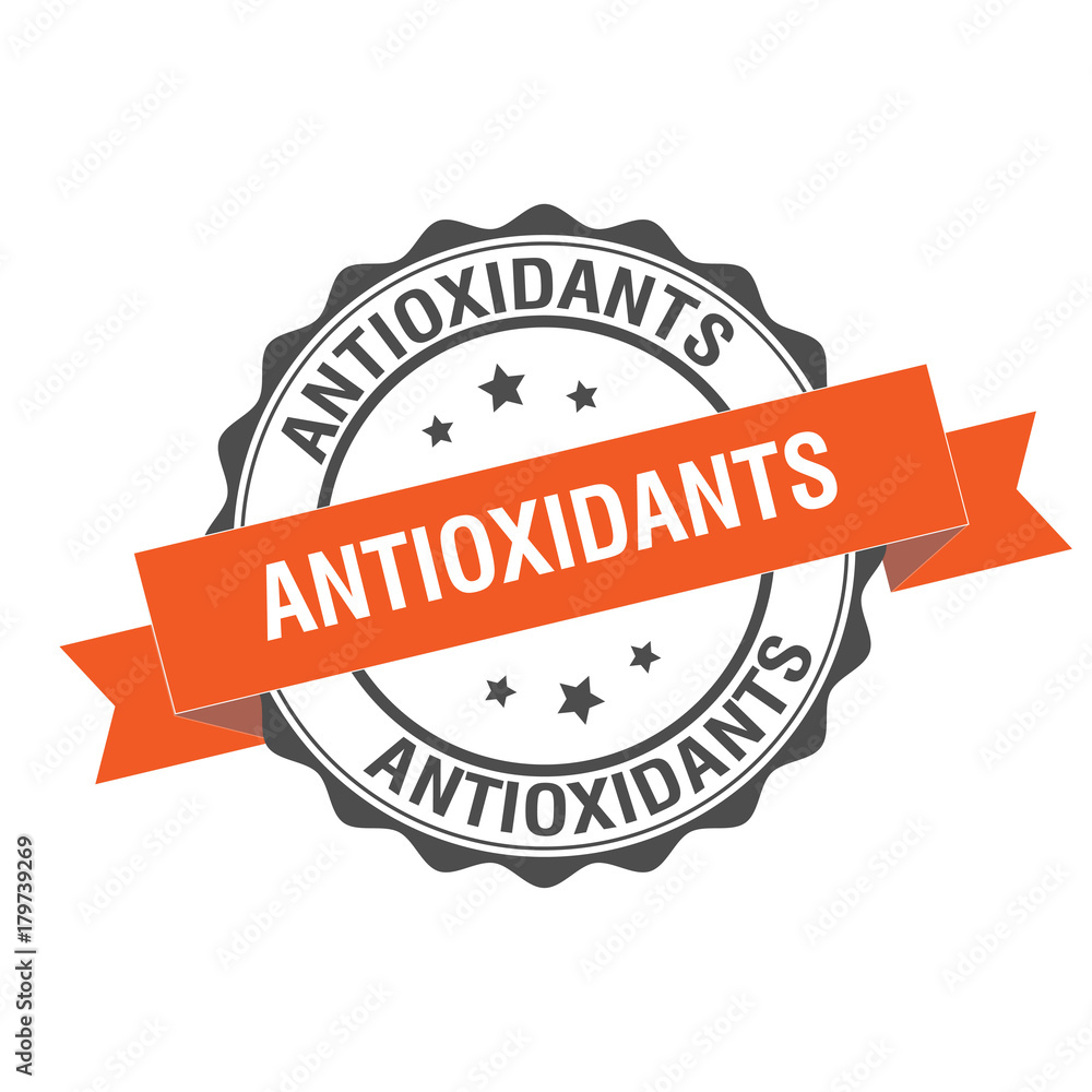 Fototapeta premium Antioxidants stamp illustration