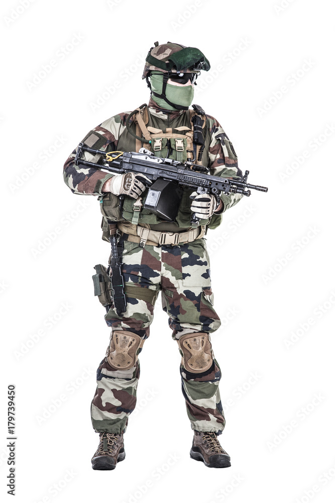 Paratroopers of french 1st Marine Infantry Parachute Regiment RPIMA studio shot Paratroopers of french 1st Marine Infantry Parachute Regiment RPIMA studio shot