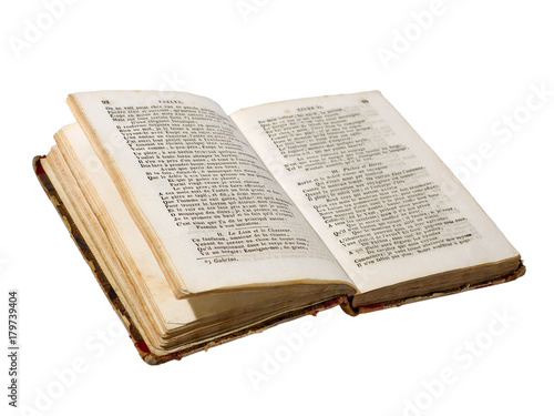 Antique open book isolated