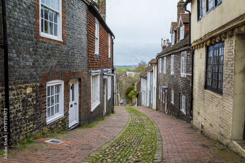 Walkway in Small Town With Old Buildings - Lewes  East Sussex   England