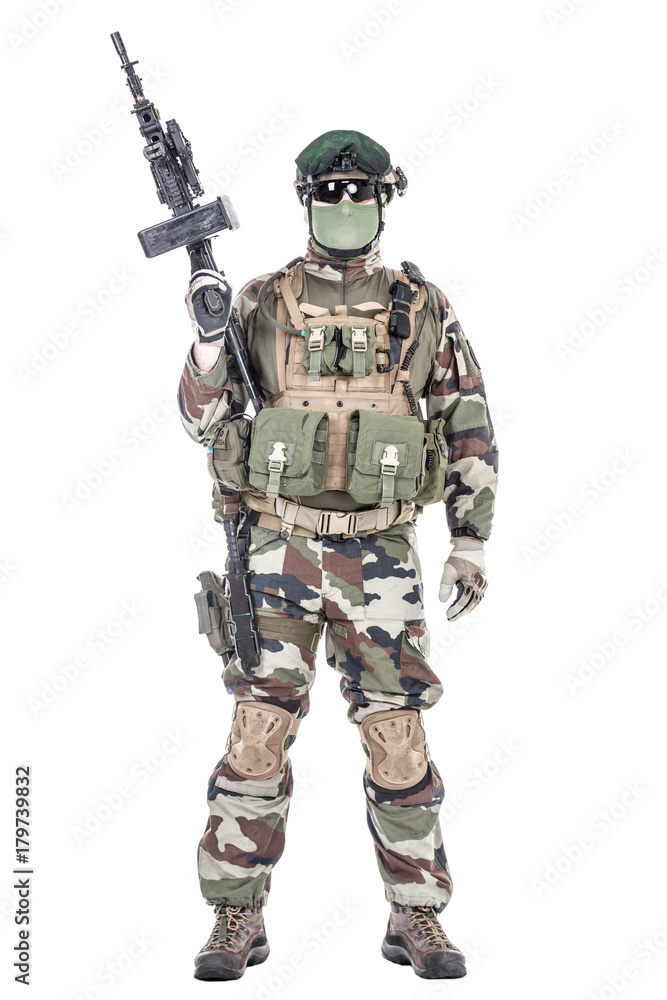 Paratroopers of french 1st Marine Infantry Parachute Regiment RPIMA studio shot Paratroopers of french 1st Marine Infantry Parachute Regiment RPIMA studio shot
