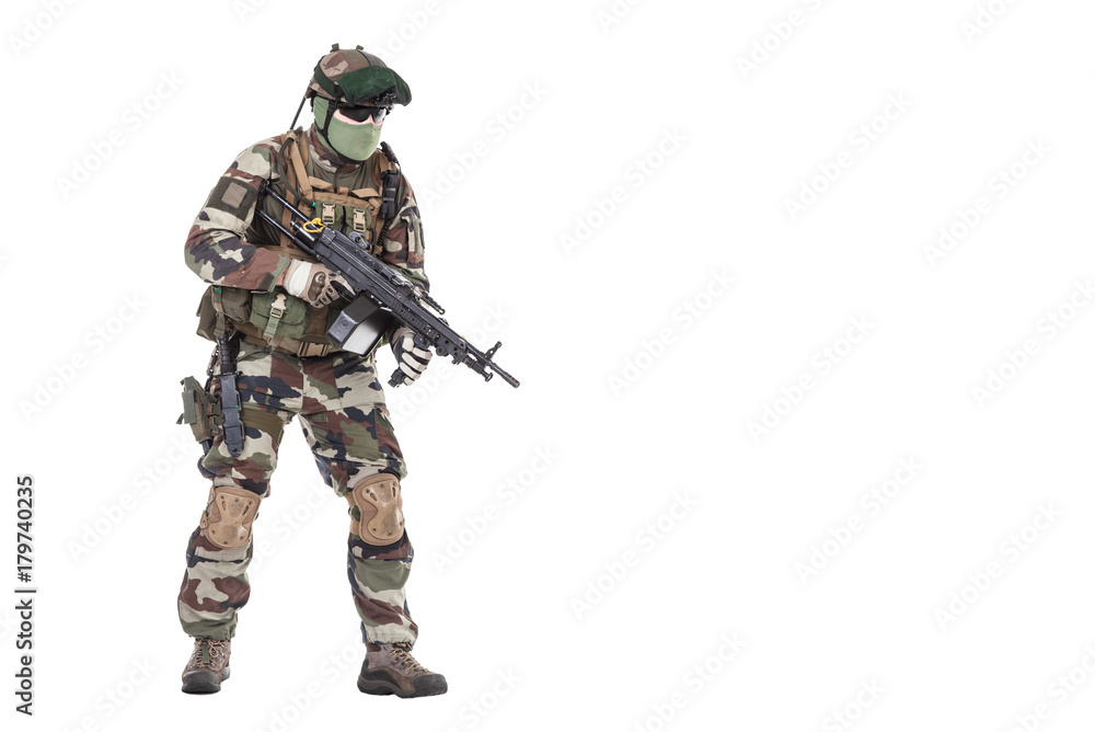 Paratroopers of french 1st Marine Infantry Parachute Regiment RPIMA studio shot Paratroopers of french 1st Marine Infantry Parachute Regiment RPIMA studio shot