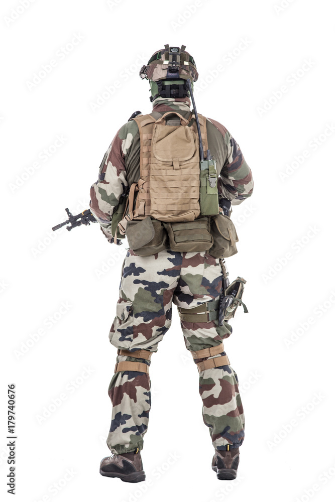 Paratroopers of french 1st Marine Infantry Parachute Regiment RPIMA studio shot Paratroopers of french 1st Marine Infantry Parachute Regiment RPIMA studio shot