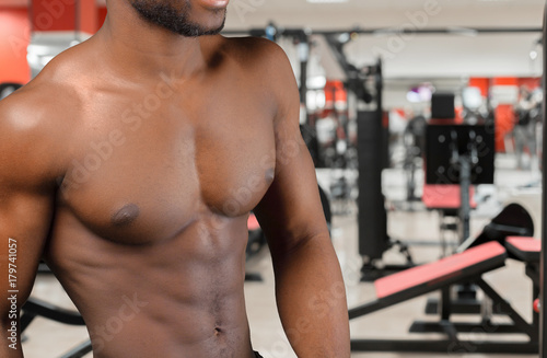 African american man inside gym