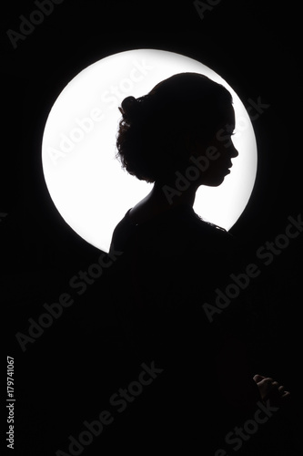 woman monochrome silhouette