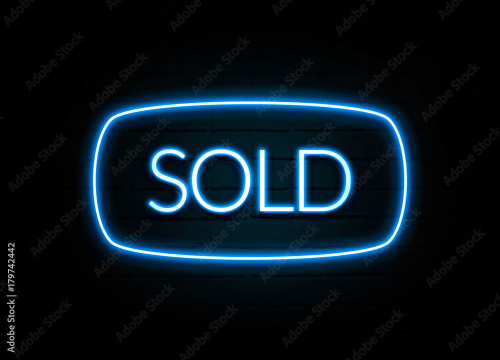 Sold - colorful Neon Sign on brickwall Sold - colorful Neon Sign on brickwall