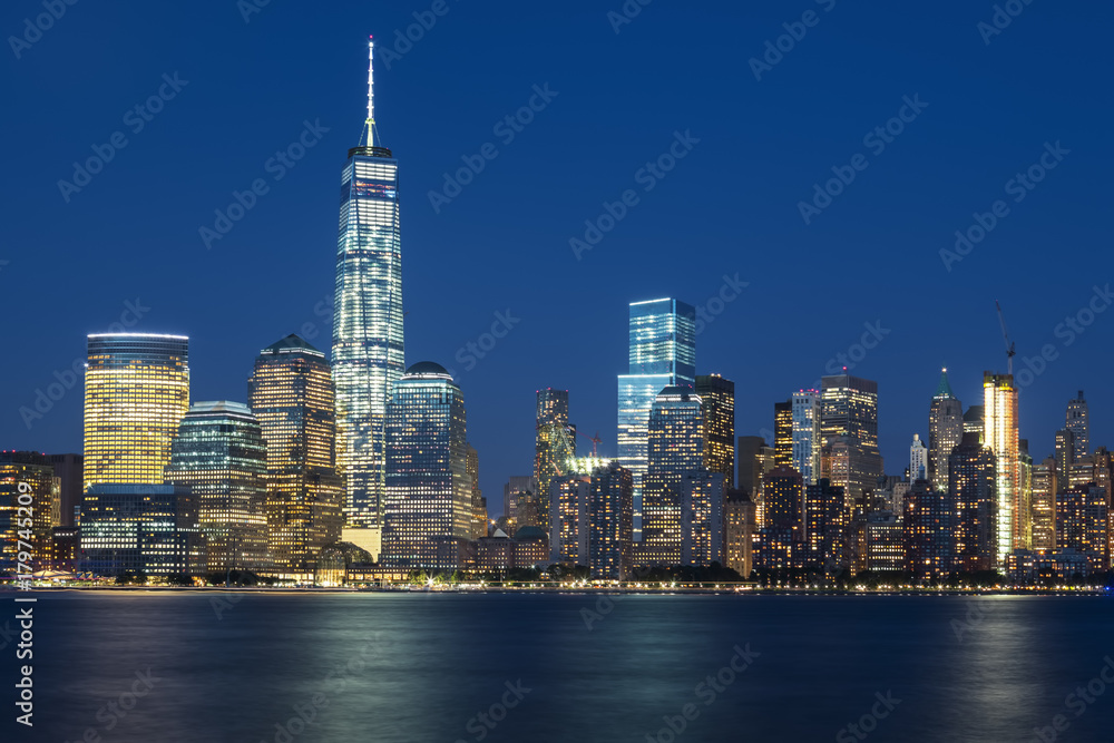 View of NYC by night