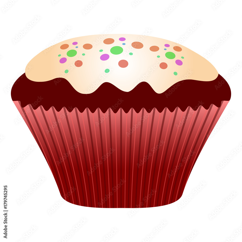 Cupcake isolated on white background, Vector illustration Cupcake isolated on white background, Vector illustration