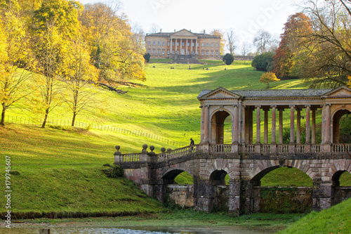 Autumn in Prior Park Landscape Garden in Bath, Somerset, England
