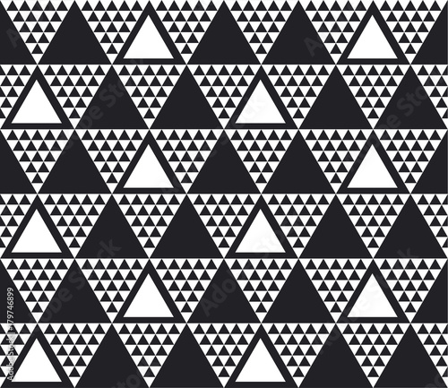 Monochrome seamless pattern vector illustration. Concept geometric tile background for surface print and web design, background, fabric. Black and white modern motif.
