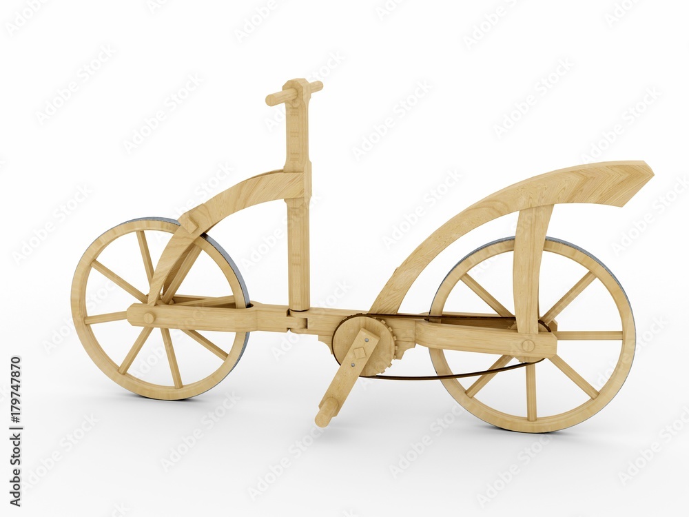 Fototapeta premium Wooden bicycle, Leonardo da Vinci, Codex Atlanticus/0133v
