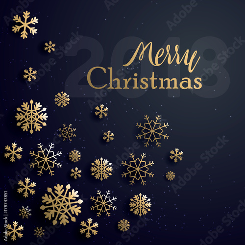 Christmas Typographical on shiny Xmas background. Merry Christmas card. Vector Illustration