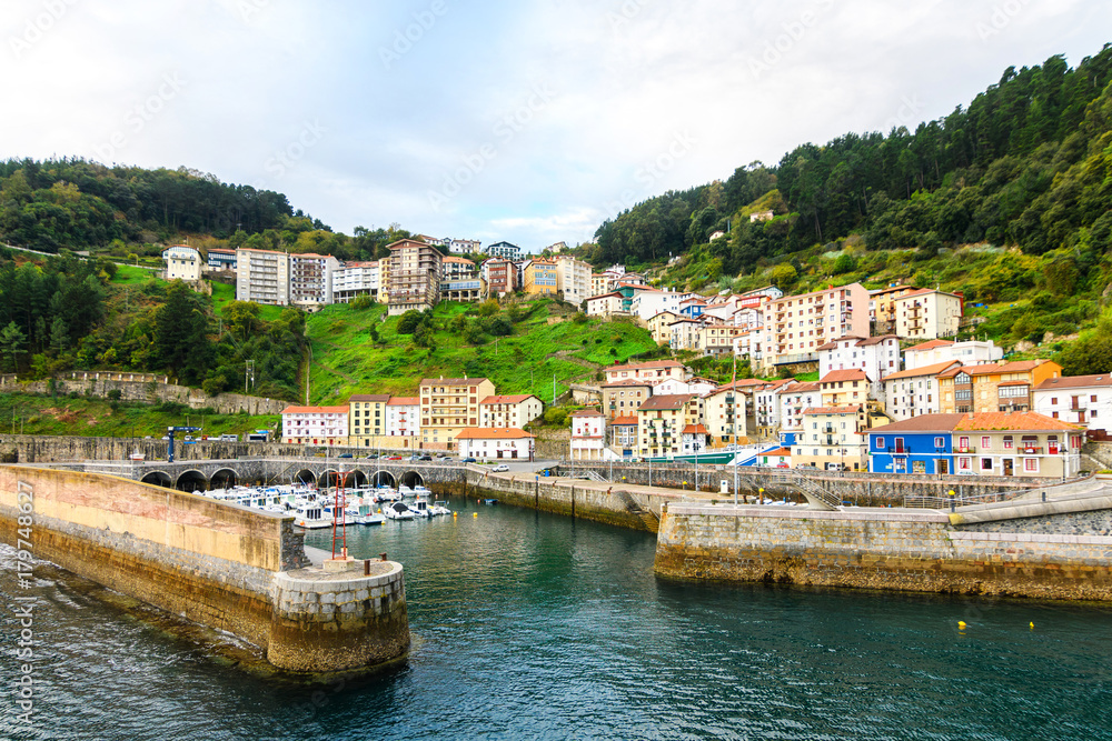 beautiful fishing village of elantxobe at basque country, Spain