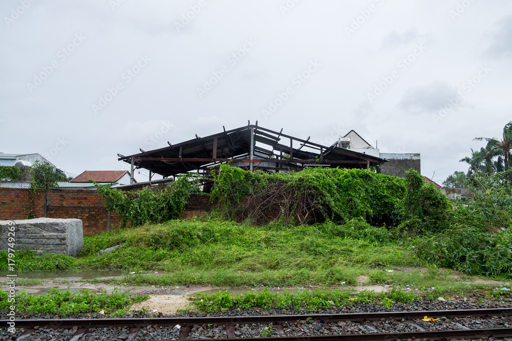 Nha Trang, Vietnam - 04 Nov 2017: Nha Trang city after being destroyed by Typhoon Damrey. Nha Trang city is famous for its beautiful landscape and bays Nha Trang, Vietnam - 04 Nov 2017: Nha Trang city after being destroyed by Typhoon Damrey. Nha Trang city is famous for its beautiful landscape and bays