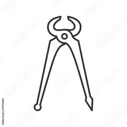 Carpenter's end cutting pliers linear icon