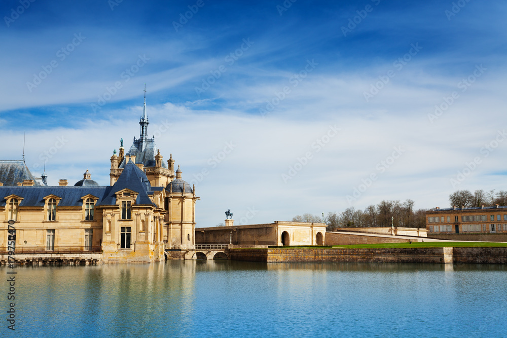 Beautiful view of Chateau de Chantilly in France