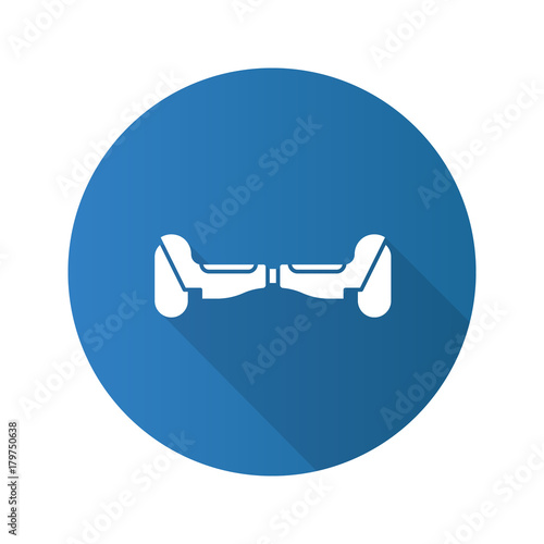 Gyroscooter flat design long shadow glyph icon