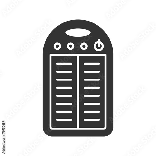 Portable solar charger glyph icon