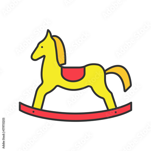 Rocking horse color icon
