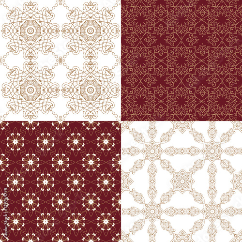 Set of luxurious oriental patterns. Floral wallpaper. Decorative ornament for fabric, textile, wrapping paper.